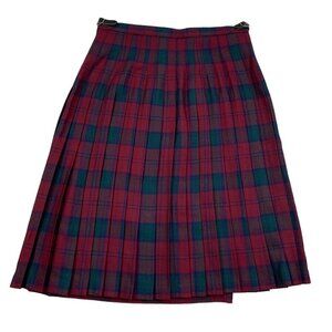 The Edinburgh Woollen Mill Made in Great Britain 100% New Wool Plaid Wrap Skirt